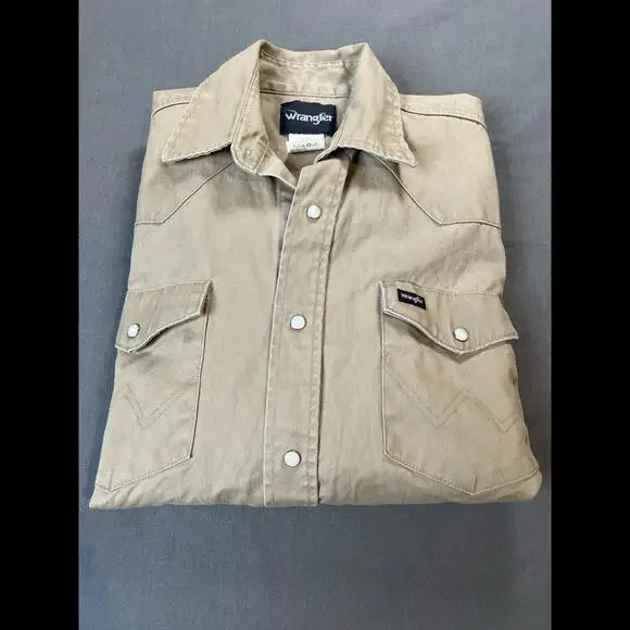 Wrangler Cream Casual Button Down Shirt with Western Style - Picture 6 of 6